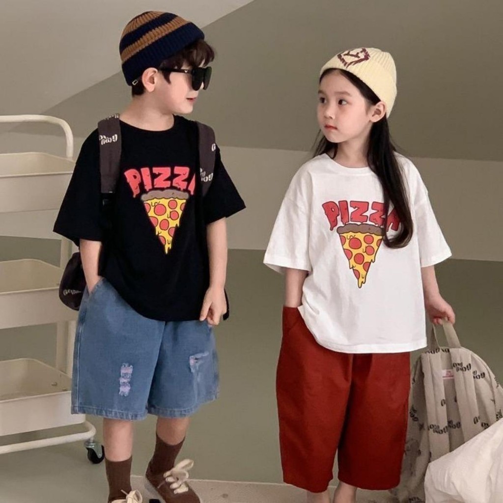 จัดส่งตลอด 24 ชั่วโมงThanyagghมาใหม่เด็กแขนสั้นเสื้อยืดฤดูร้อนการ์ตูนพิมพ์รอบคอผ้าฝ้ายด้านบน D24