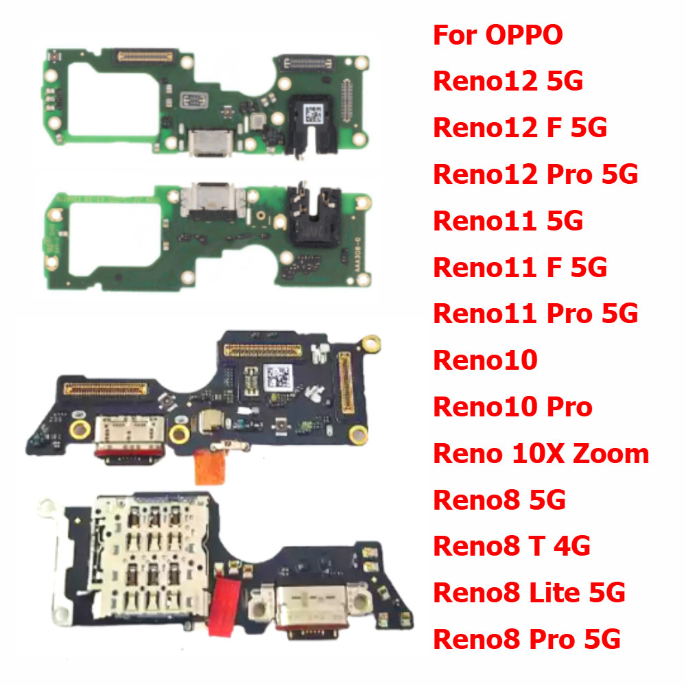 พอร์ตชาร์จสําหรับ OPPO Reno12 Reno11 Reno10 Reno8 T Reno 12 11 F 10 Pro 10X ซูม 8T 8 Lite 5G บอร์ดชาร์จแผ่นขั้วต่อ Usb