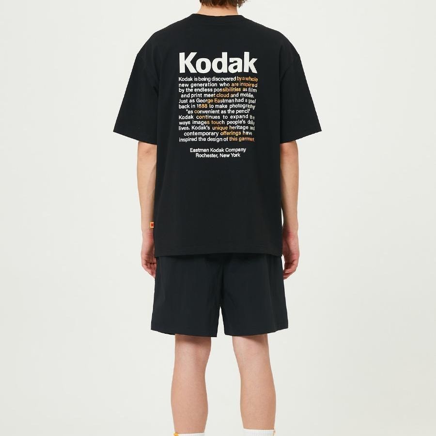 Kodak Kodak เสื้อยืดผ้าฝ้ายแท้ฤดูร้อนคอกลมแขนสั้นเสื้อผ้าเข้ากันทั้งหมด