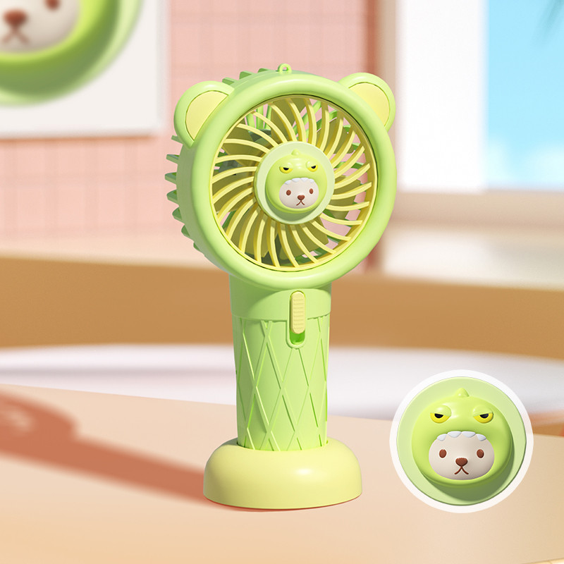 CS1363 Ice Cream Handheld Fan - Dinosaur Teddy - Green