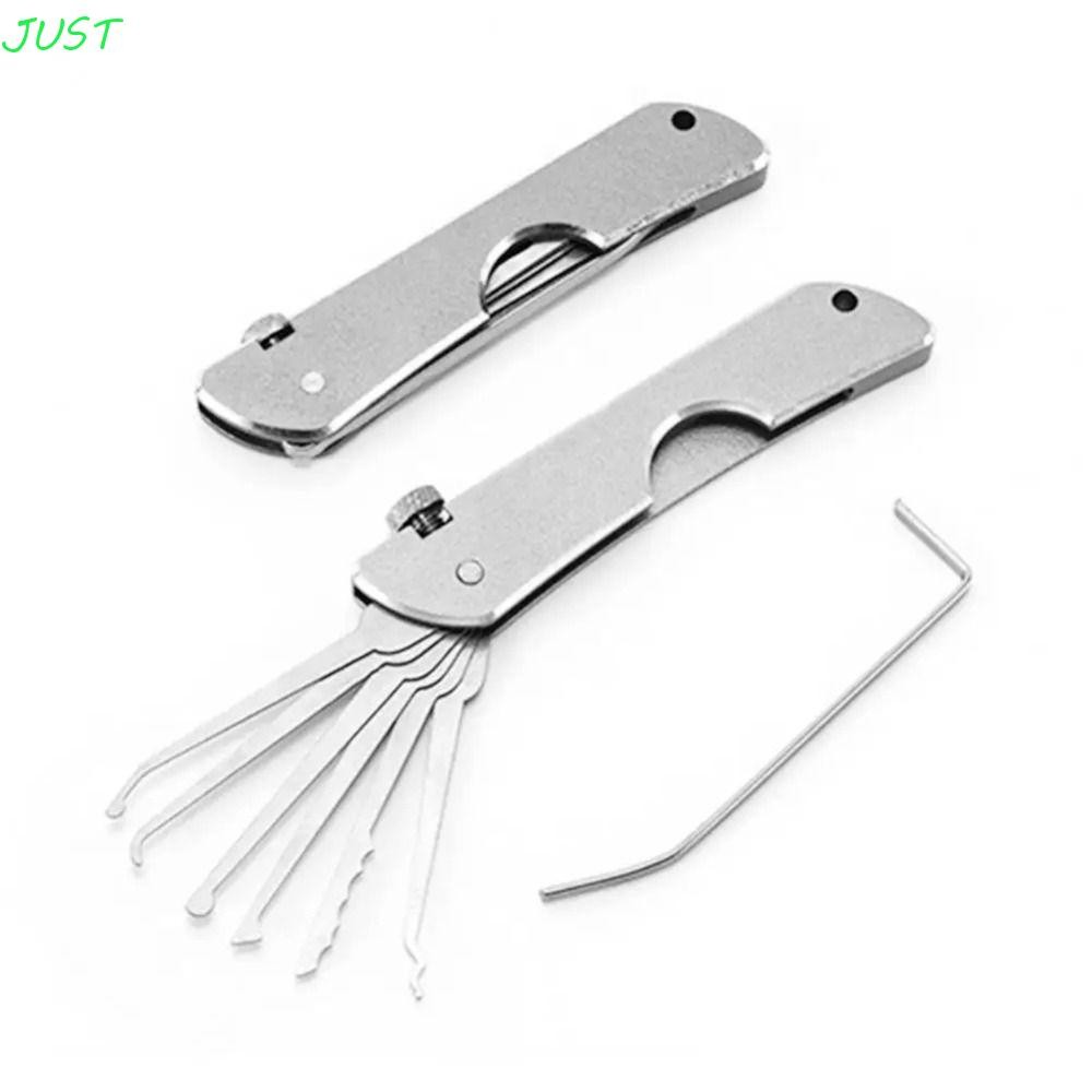 JUST Lock Picking Set, ปุ่มเปิดประตูกันสนิมขนาดกะทัดรัด, น้ําหนักเบาอเนกประสงค์ Professional สะดวก Automotive Pick Hook เครื่องมือซ่อมรถยนต์