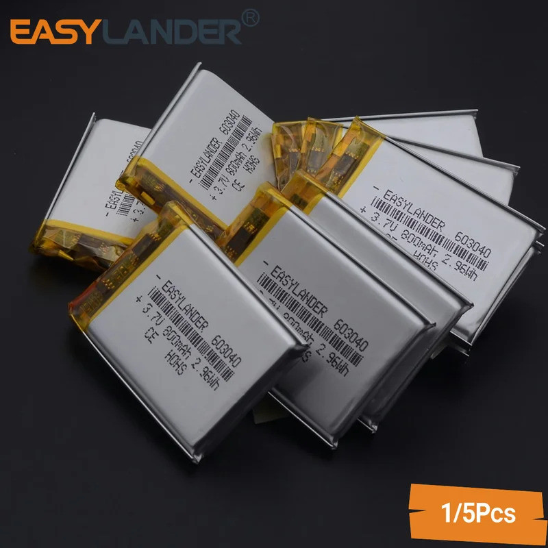 3.7V 800mAh603040 Rechargeable Lithium Li-ion Polymer Battery for Mp3 GPS mobile bluetooth