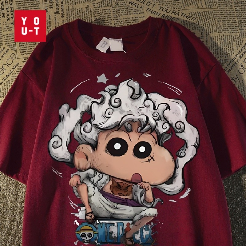 Y-T⚡เสื้อยืดแขนสั้น อุปกรณ์ต่อพ่วง One Piece เสื้อยืดoversize ผ้าฝ้าย100% ยูนิเซ็กส์ วินเทจ สกรีนลาย สวมใส่สบาย แนวสตรีท