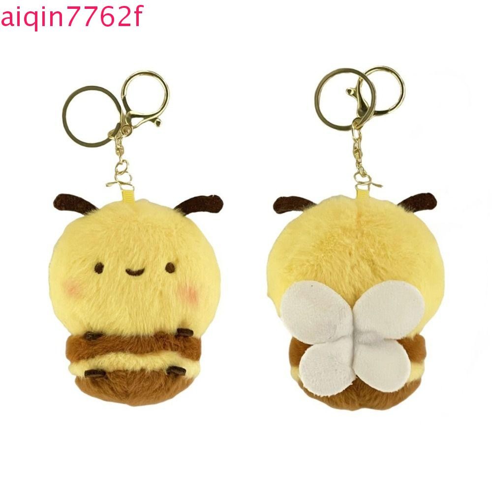 AIQINF Bee Plush จี้,ตุ๊กตาสัตว์ตุ๊กตาตุ๊กตาผึ้งน้อย,การ์ตูนสร้างสรรค์พวงกุญแจกระเป๋า Charm Bee พวงกุญแจกระเป๋านักเรียน