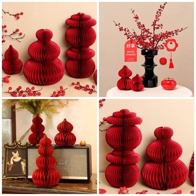 เครื่องประดับน้ําเต้ารังผึ้งสร้างสรรค์ Ins Origami ตกแต่งคริสต์มาส
