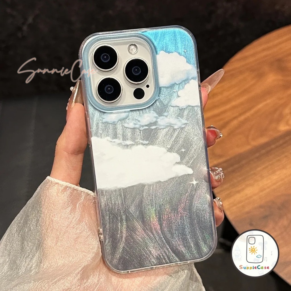 น่ารัก คลาวด์ เคสไอโฟน16 สำหรับ IPhone 15 16 12 11 13 14 Pro Max X XS XR 8Plus 7Plus Max 7 16 15 8 Plus SE การ์ตูน เคส