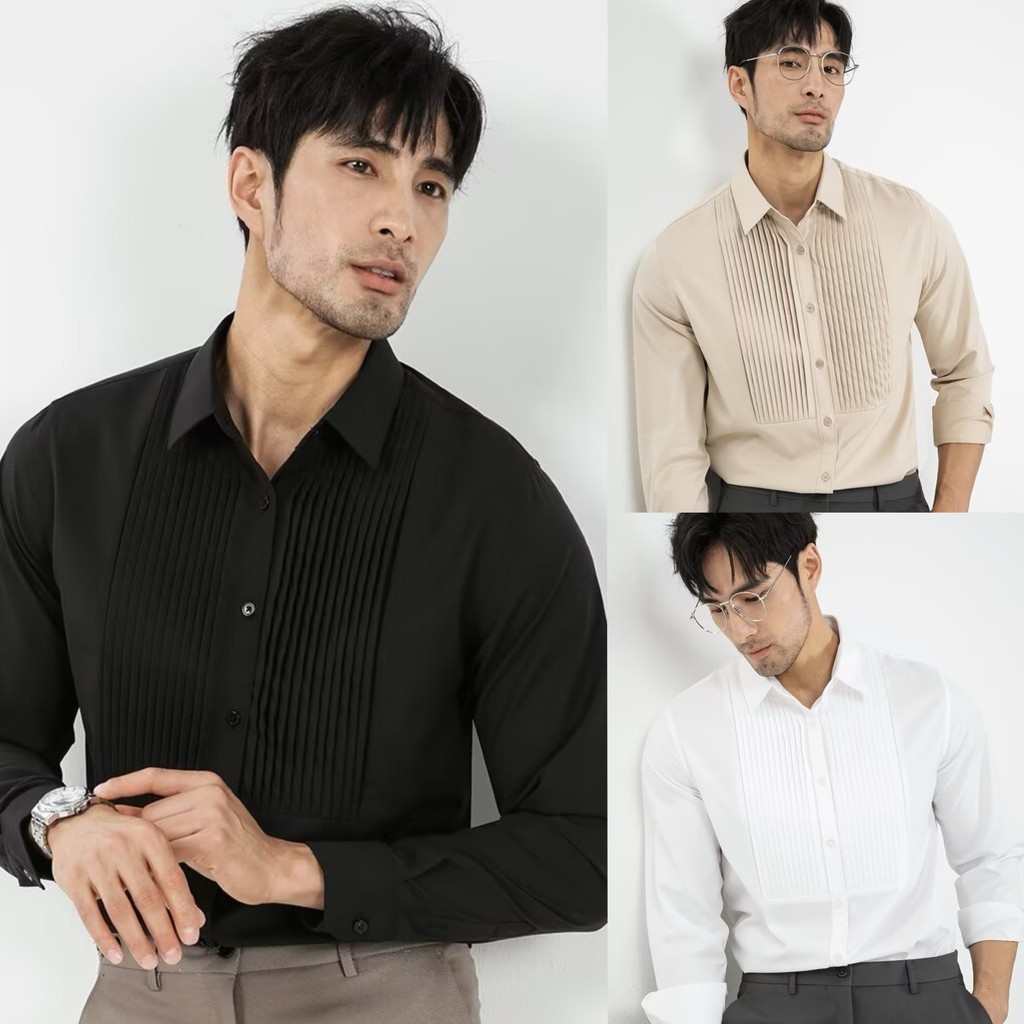เสื้อเชิ้ต เข้ารูป ป้องกันรอยย่น ระดับไฮเอนด์ สไตล์อังกฤษ สําหรับผู้ชาย