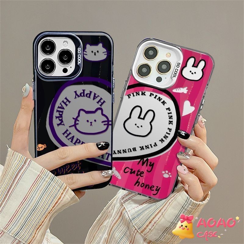 เคส OPPO A18 A17 A12 A38 A7 A16 A15 A5s A78 A76 A74 A17K A55 A58 A54 A96 A77s A77 A57 A16s A3s การ์ตูนแรบบิตแมวน่ารัก