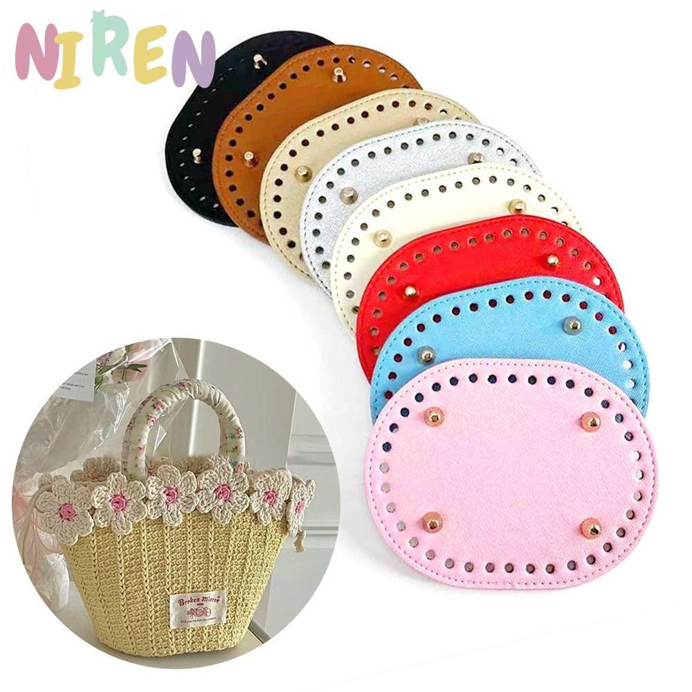 Niren ก้นกระเป๋ารูปไข่, 14.5 ซม.* 11 ซม.กระเป๋าหนัง PU อุปกรณ์เสริม, DIY วัสดุ 36 หลุม Handmade ด้านล่างผู้หญิง