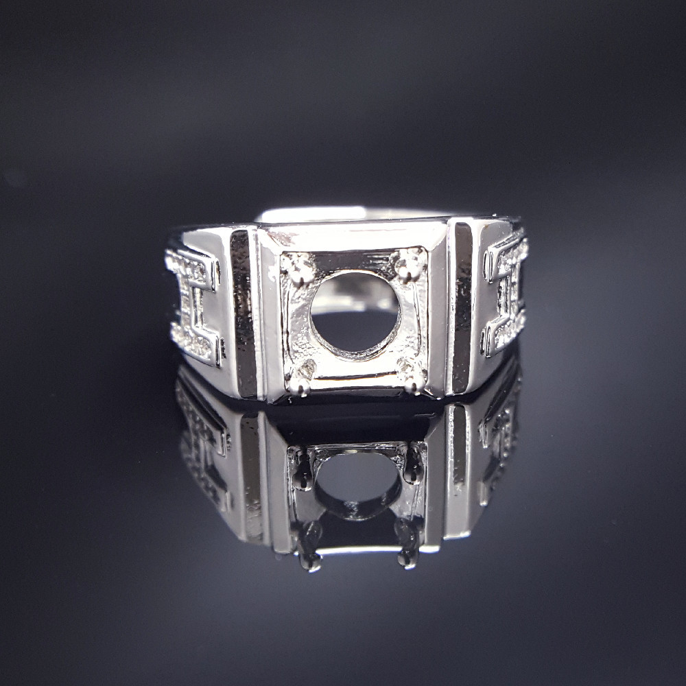 กรอบแหวน | Moissanite แหวนแหวนกรอบ2 karat 8มิลลิเมตรรอบเพชร S925เงินแฟชั่นฝังรูปตัว I H เซอร์โคเนียม