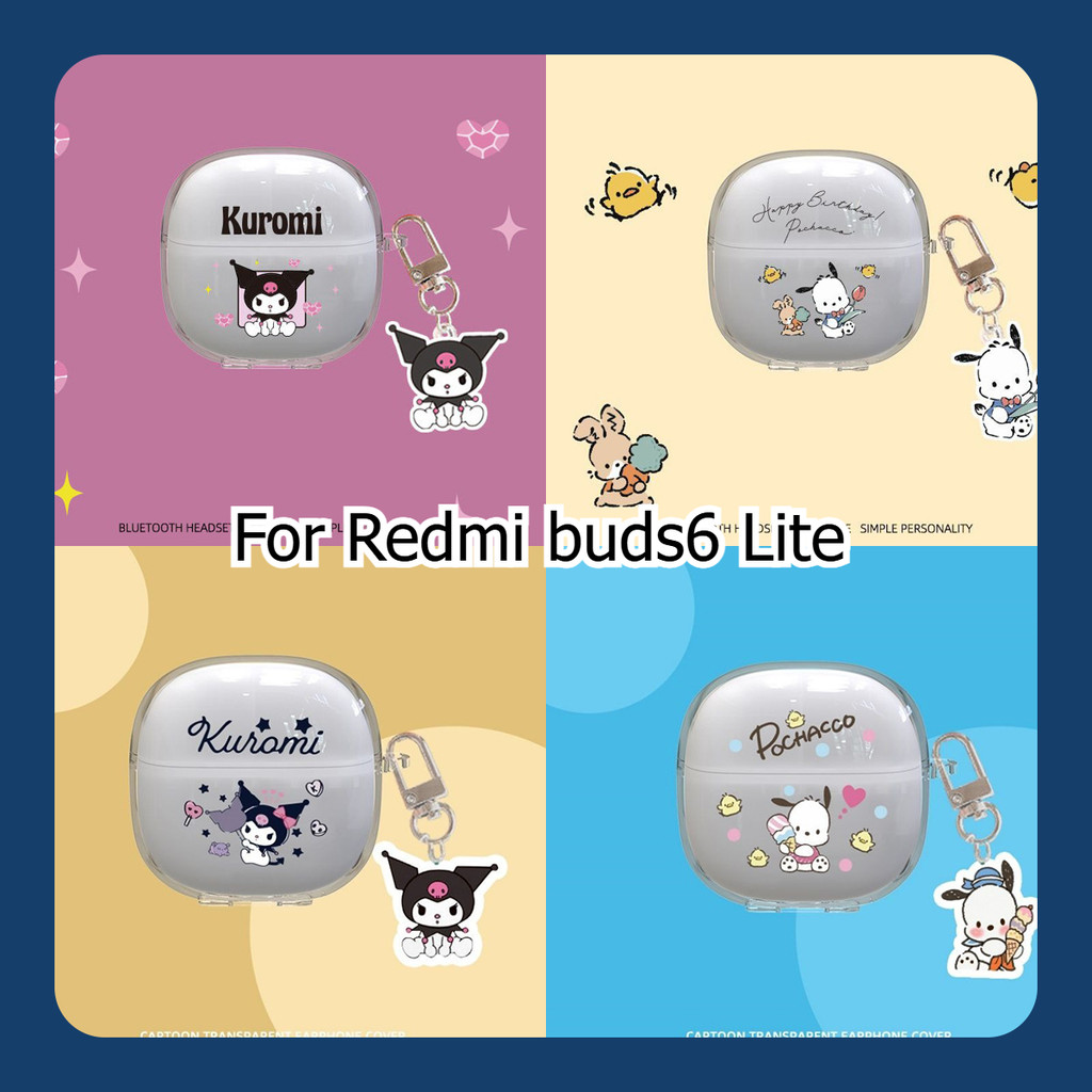 เคสใสสําหรับ Redmi Buds 6 Lite การ์ตูนโปร่งใสฝาครอบป้องกันหูฟังอุปกรณ์เสริมสําหรับเคส Redmi Buds6 Li