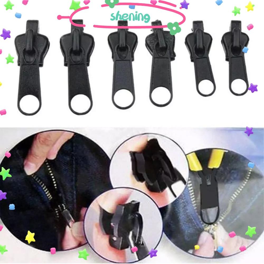 Shening 6 ชิ้นเปลี่ยนซิป, กระเป๋าเป้สะพายหลังซ่อมที่ถอดออกได้ซ่อมซิป, นํากลับมาใช้ใหม่ DIY เย็บอุปกรณ์เย็บผ้า