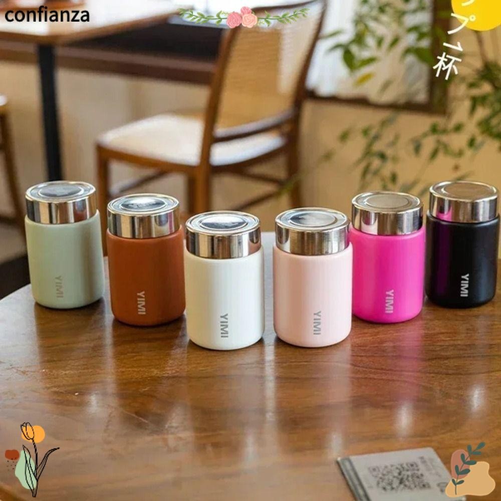 แก้วกาแฟ CONFIANZA, ถ้วยเก็บความร้อนขนาดเล็กน้ําหนักเบาสแตนเลส, ขวดน้ําฉนวนป้องกันการรั่วขนาด 230 มล. แบบพกพา