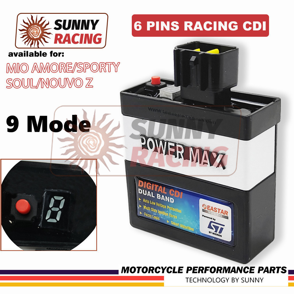 6 PINS MIO Racing CDI for MIO SOUL/NOUVO Z Need Convertion 9 Mode #NOT MIO AMORE/SPORTY