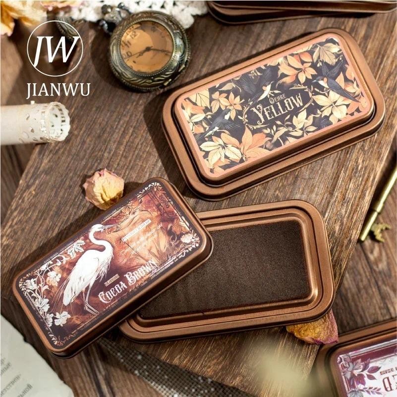 Jianwu ยุคกลาง Legend Series Vintage วัสดุ Collage สีสันเปลือกโลหะ Quick-Drying Ink Pad Creative DIY Journal เครื่องเขียน