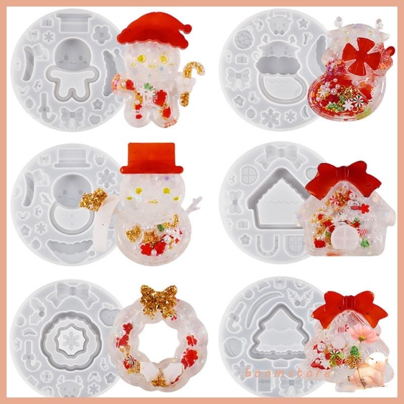 Boom DIY คริสต์มาสทรายจี้แม่พิมพ์ซิลิโคน Quicksand เรซิ่น Moulds อีพ็อกซี่หล่อ Mould แม่พิมพ์ซิลิโคนสําหรับ DIY