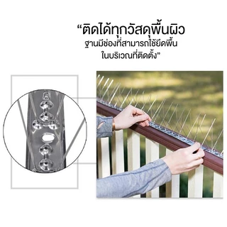 หนามกันนก10ชุด 48ขา PLUS+​ (เข็มแน่นมาก) ไล่นก​ ฐานสแตนเลส 50cm. สำหรับ บ้าน คอนโด อาคาร หนามไล่นก