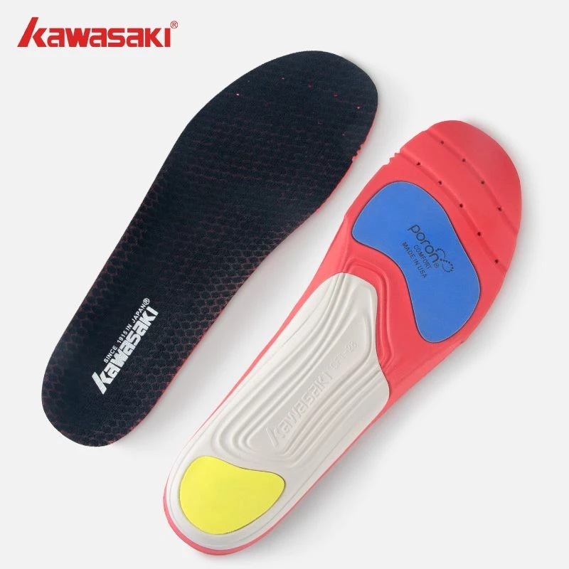 พื้นรองเท้า แบดมินตัน Kawasaki พื้นรองเท้ากีฬายืดหยุ่นดูดซับแรงกระแทกระงับกลิ่นระบายอากาศ