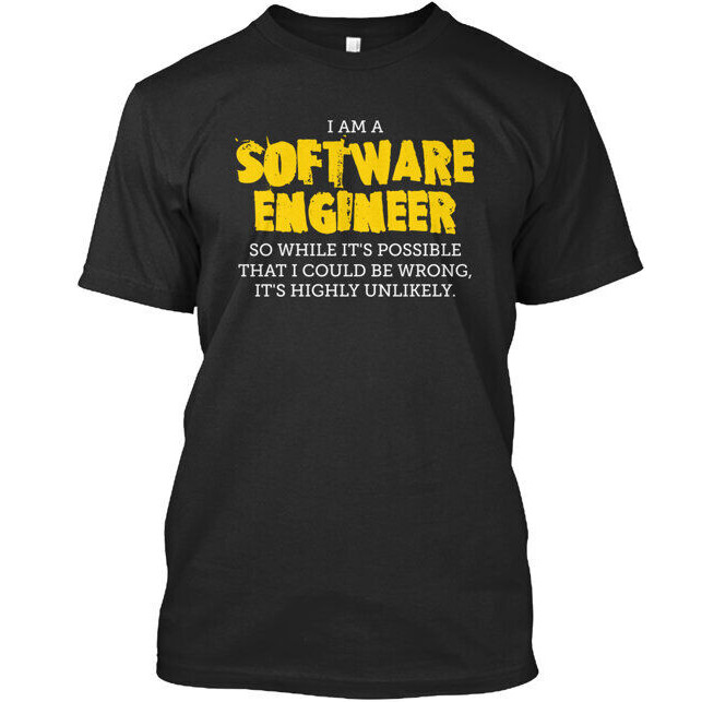 Software Engineer T-Shirt เสื้อผ้าผู้ชายใหม่ที่โดดเด่น