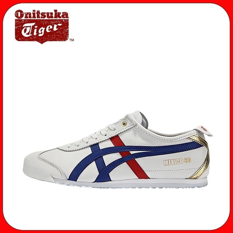 Onitsuka Tiger Onitsuka Tiger MEXICO 66หนังชั้นแรกรองเท้าลำลองสีขาวน้ำเงินแดง D507L-0152 hs52