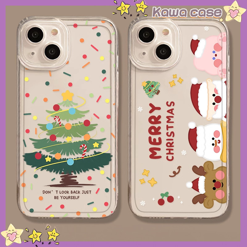 KAWA | เคสโทรศัพท์คริสต์มาส IPhone 16 15 11 13 14 12 Pro Max 7Plus XR XS X Max 8 15 14 Plus SE 2020