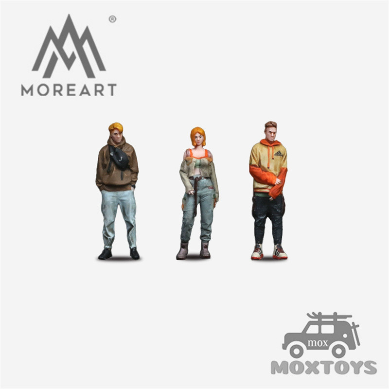 Moreart 1:64 TRENDY ตุ๊กตาผู้ชายและผู้หญิงชุดฟิกเกอร์ Diorama