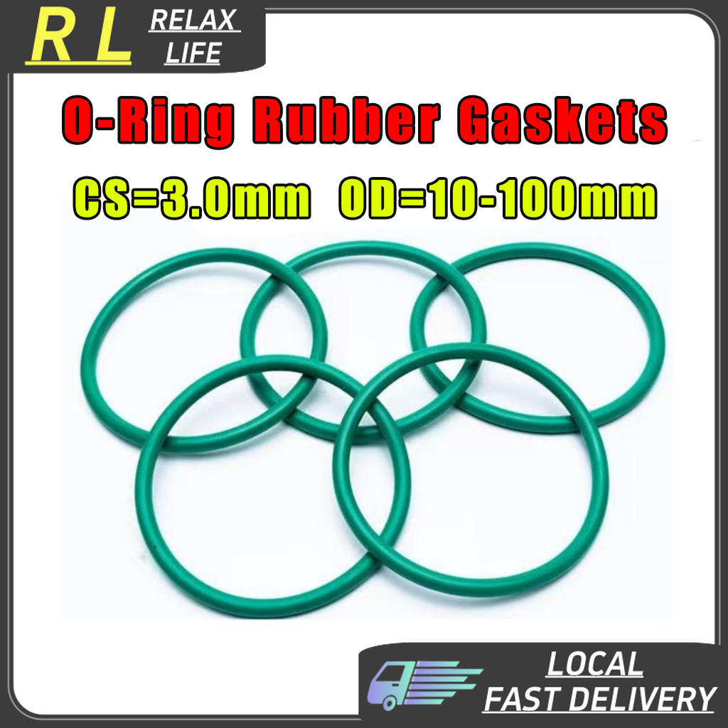 RL Cs3.0 มม.* OD9-100 มม.สีเขียว FKM O-Ring ยางปะเก็นซีล O แหวนชุดไนไตรล์แรงดันสูง O-Rings NBR ก๊อกน้ําวาล์วปิดผนึก