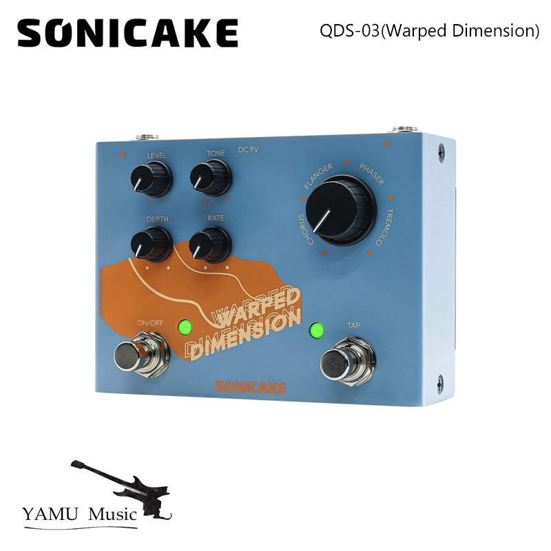 Sonicake Warped Dimension Modulation กีตาร์เอฟเฟคเหยียบ 4 โหมด Chorus, Flanger, Phaser & Tremolo Digital QDS-03
