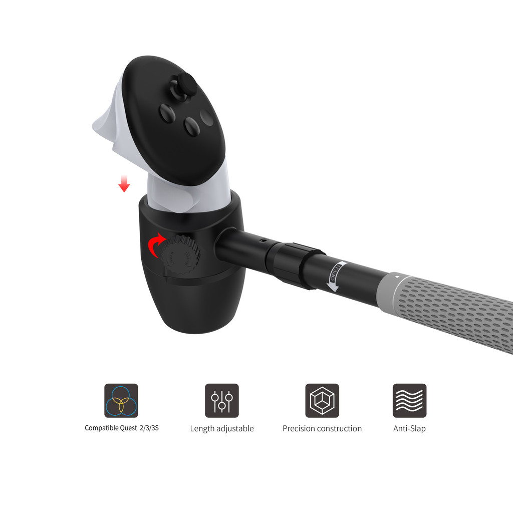 สําหรับกอล์ฟคลับสิ่งที่แนบมาใช้งานร่วมกับสําหรับ Meta Quest 3S/Quest 3,ลื่น VR สําหรับกอล์ฟจับจับสําหรับกอล์ฟ +,สําหรับกอล์ฟจับเกมชุดอุปกรณ์เสริม