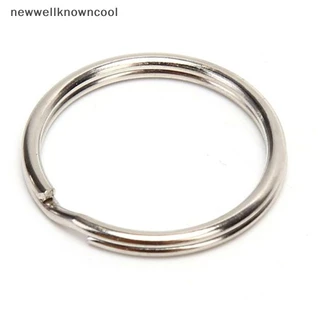 Newwellknowncool 100 ชิ้น/ล็อตพวงกุญแจ DIY โลหะผู้ถือกุญแจแยกแหวน Hoop ห่วงโลหะพวงกุญแจ AAD