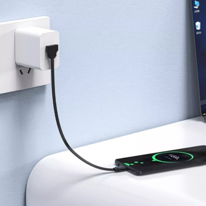 WU Durability 90 องศา USB C ถึง USB A Cable สําหรับการชาร์จและซิงค์ข้อมูลอย่างรวดเร็วสําหรับโฮมออฟฟิ