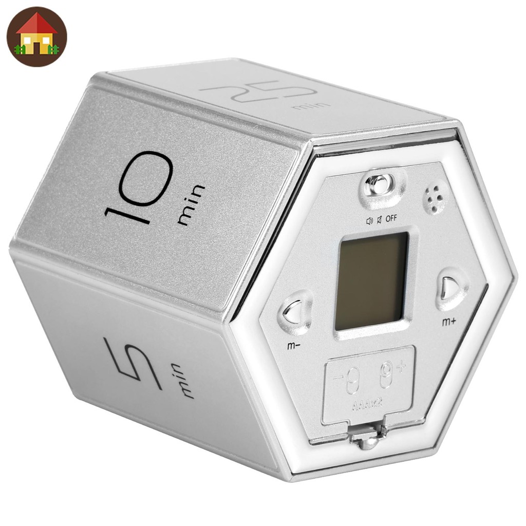 Pomodoro Timer 1/5/10/25/30/60min และ Custom Countdown Flip Focus Timer หกเหลี่ยมหมุนจับเวลาแม่เหล็ก