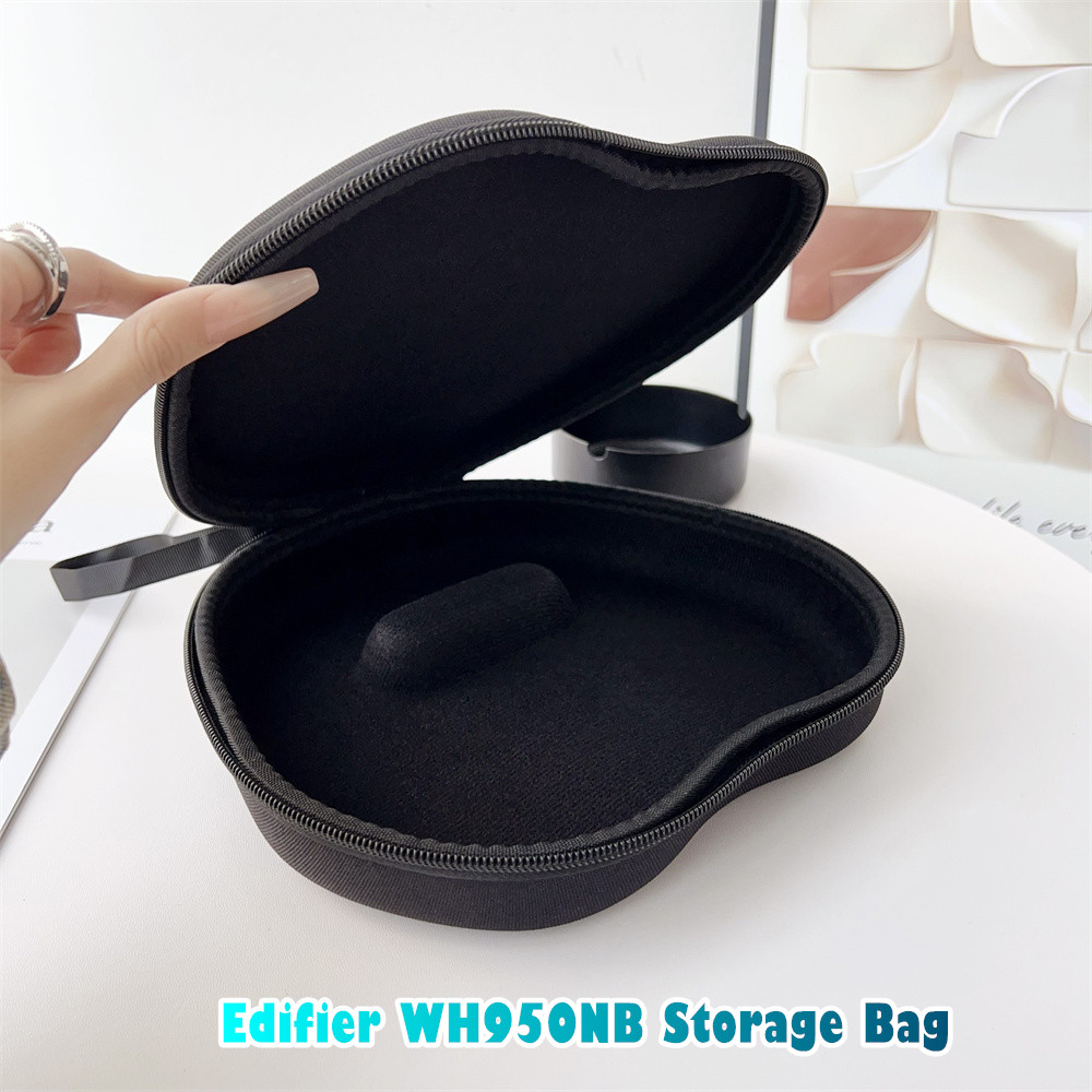 Trend Frontfor Edifier WH950NB Headphone Hard Case อินเทรนด์ชุดหูฟังสีดําแผ่นรองหูฟัง EVA Casing Box