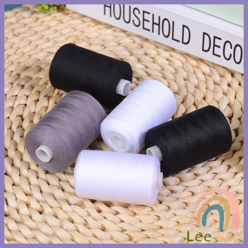 Leeway ด้ายเย็บผ้า 40/2 (โพลีเอสเตอร์) สีดำกับสีขาว ด้ายจักรเย็บผ้า เครื่องมือเย็บผ้า DIY ความยาว 500 m Sewing thread