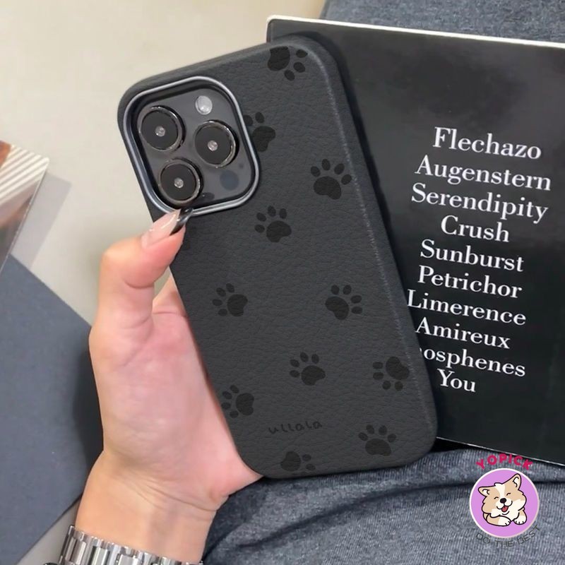 สําหรับiphone 16 16Pro 16Plus 16Pro Max 11 12 13Pro Max 14Plus 15Proเคสโทรศัพท์XR XS Max 7 8Plus SE2020 โทรศัพท์การ์ตูนน่ารักแมวรอยเท้าหนังสาวนุ่มผู้ชายWeman SP
