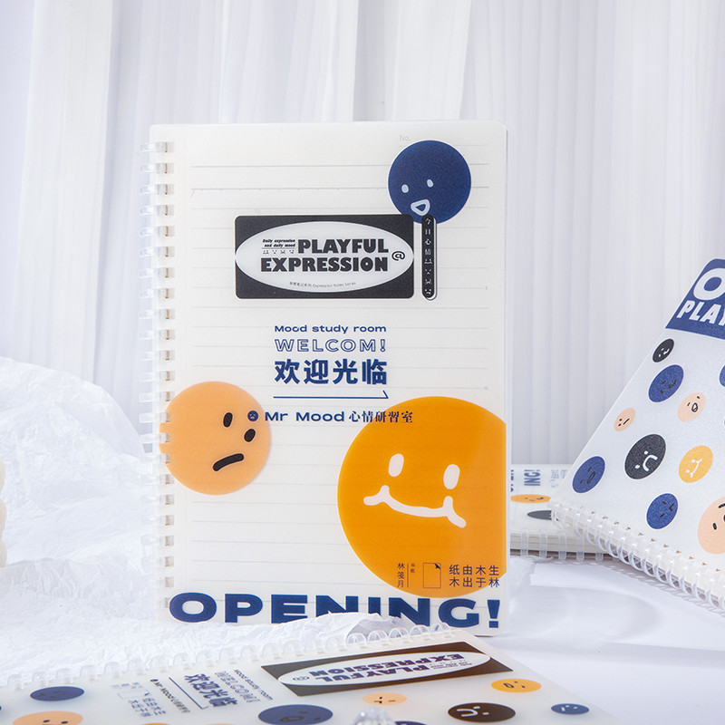 สมุดสันลวด A5 เส้นบรรทัด 80แผ่น 14.2x20.5ซม. คละลาย LB5A51-6954