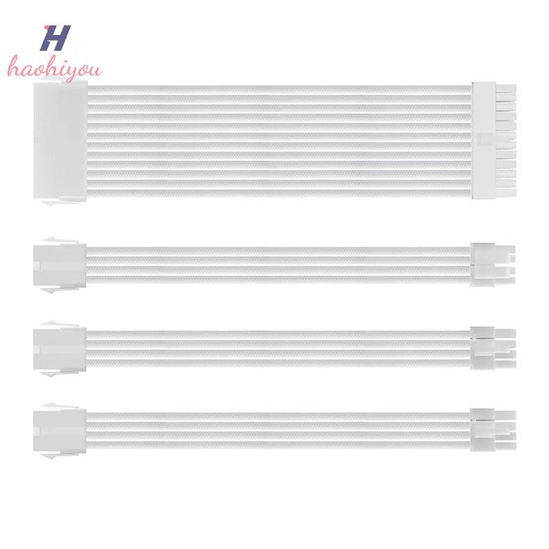 <haohiyou> PSU ATX 24Pin สายไนลอน 8-pin 6 + 2pin สายไฟ 24 พินเมนบอร์ดสําหรับคอมพิวเตอร์พีซีกรณีสายไฟ