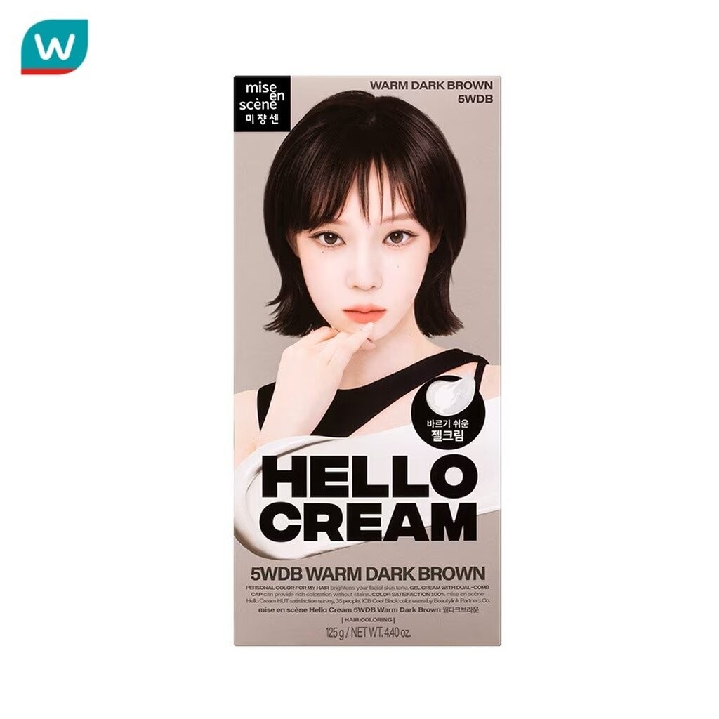 Miseenscene มีส ออง แซน เฮลโล ครีม 5ดับเบิ้ลยูดีบี วอร์ม ดาร์ก บราวน์