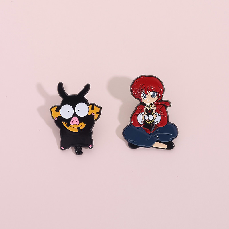 แอนิเมชั่นญี่ปุ่น Ranma ½ ตัวอักษรป้ายการ์ตูนอะนิเมะเคลือบเข็มกลัดกระเป๋าเป้สะพายหลังอุปกรณ์เสริมของขวัญสําหรับเพื่อน