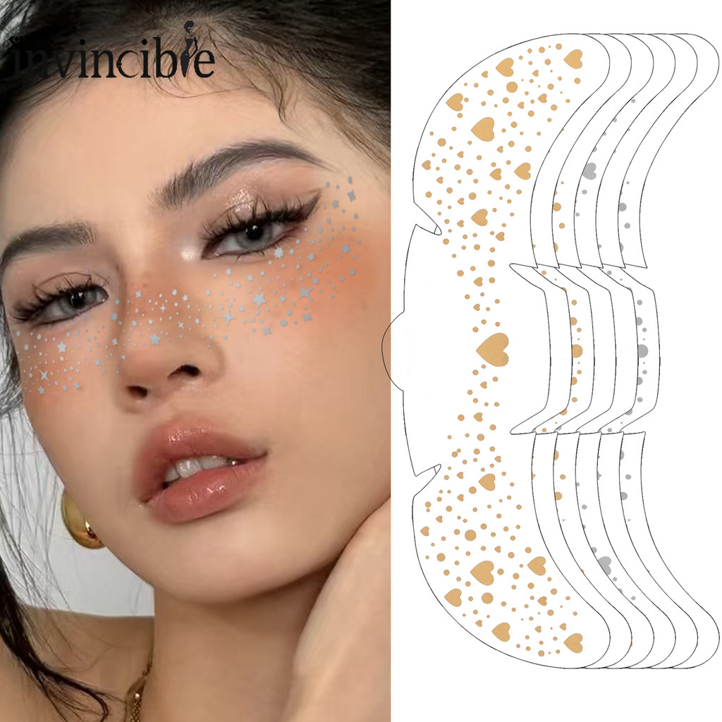 Sparkling Glitter Freckle Face สติกเกอร์ - แฟชั่นตลกปลอม Tattoo Decal Party Decor