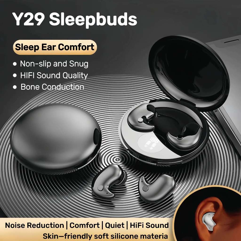 Y29 Sleeping Earbuds หูฟังไร้สายบลูทูธกันน้ําแบบพกพาและ Featherweight หูฟังในหูตัดเสียงรบกวน