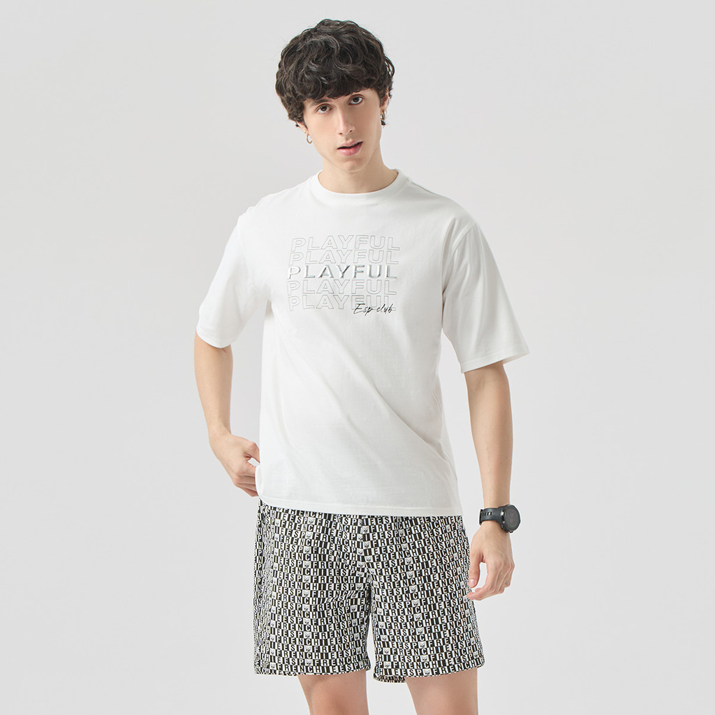 ESP เสื้อทีเชิ้ต เฟรนช์ชี่ ผู้ชาย สีขาว | Frenchie T- shirt | 04042 ราคา ถูกที่สุด ดีลบีเคเค