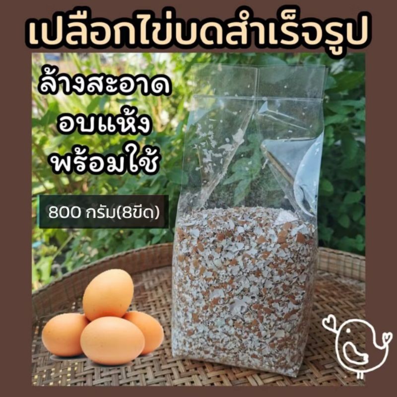 ถุง800กรัม(8ขีด) ปุ๋ยเปลือกไข่บด ล้างสะอาด อบแห้งอย่างดี พร้อมใช้
