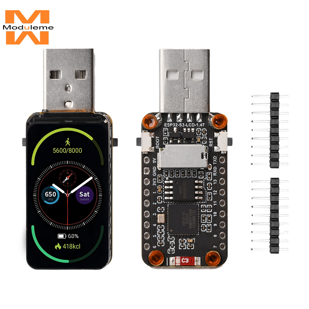 Esp32-s3 1.47 นิ้วจอแสดงผล LCD WIFI บอร์ดพัฒนาบลูทูธพร้อมลูกปัด LED สี RGB