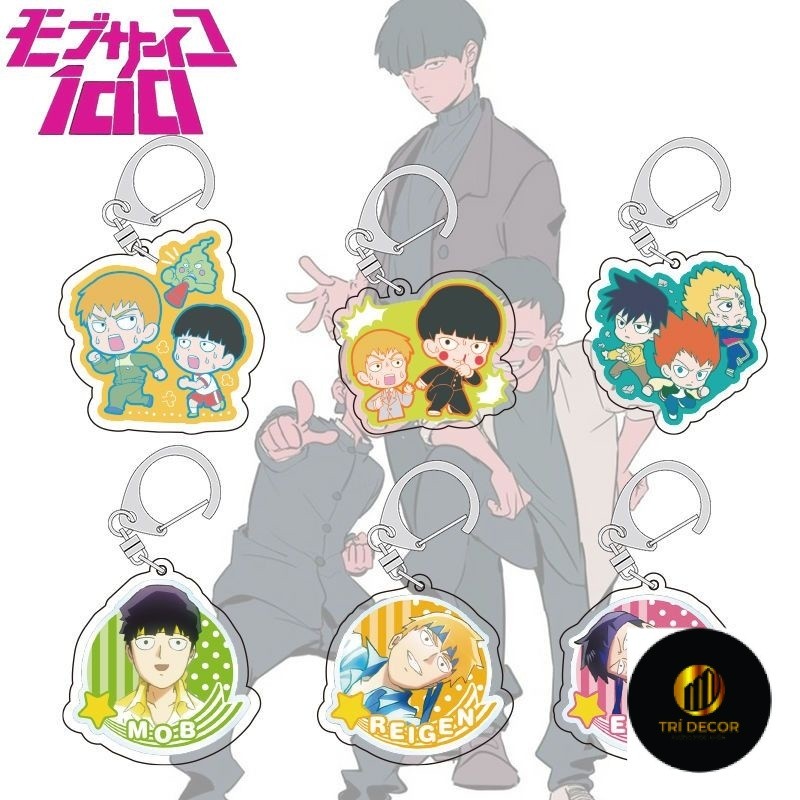Mob Psycho อะนิเมะพวงกุญแจผู้หญิง Kageyama Shigeo Reigen Arataka Ekubo Key Chain Man น่ารักอะคริลิค
