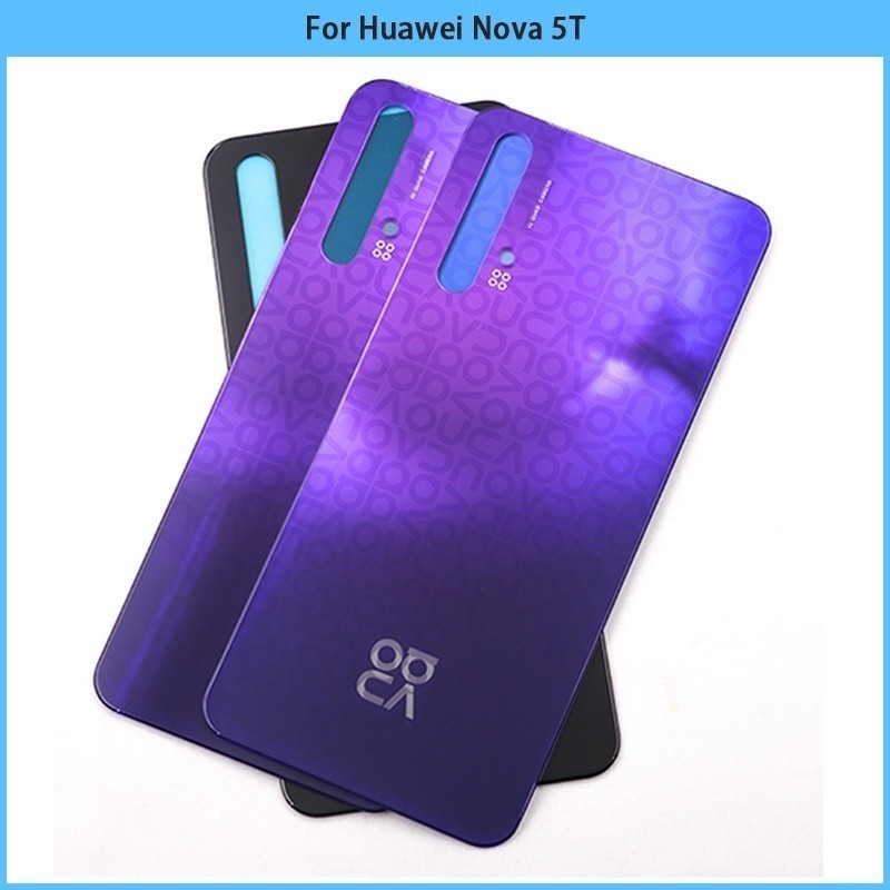 ใหม่สําหรับ Huawei Nova 5T แบตเตอรี่ฝาหลัง 3D แผงกระจกด้านหลังประตู Nova 5T แก้วกรณีเลนส์กาวเปลี่ยน - รูปที่ 3