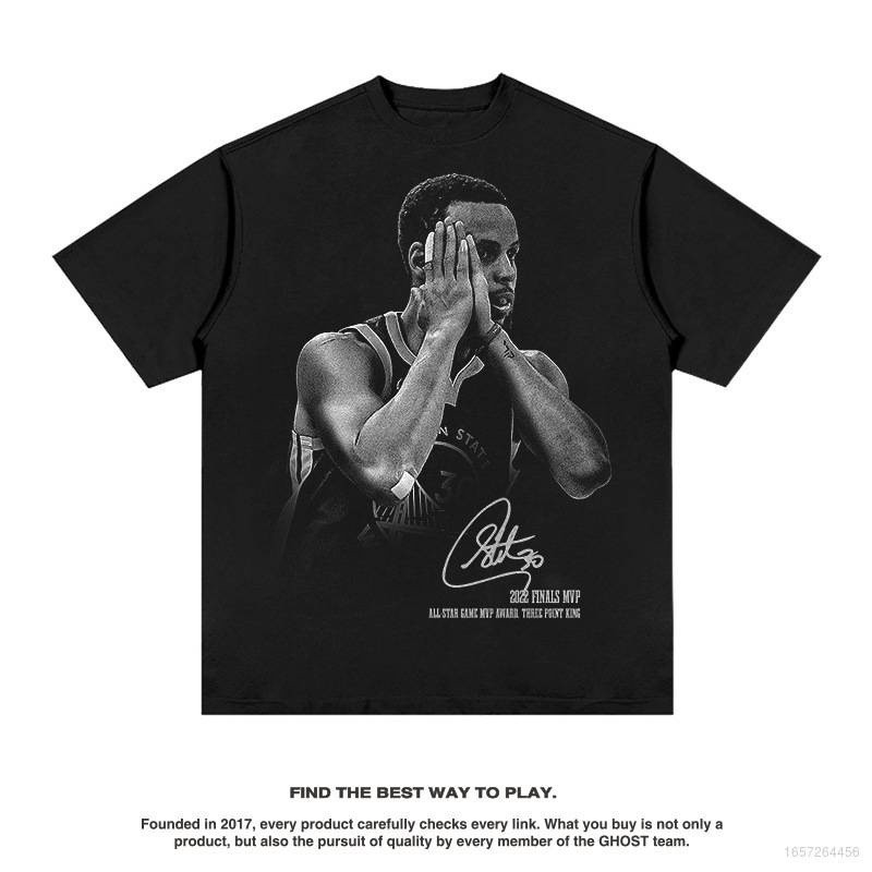 BKB NBA CURRY Signature Move Fan T เสื้อแขนสั้นเสื้อกีฬารอบคอสวมใส่ Vintage Tee Plus Size s