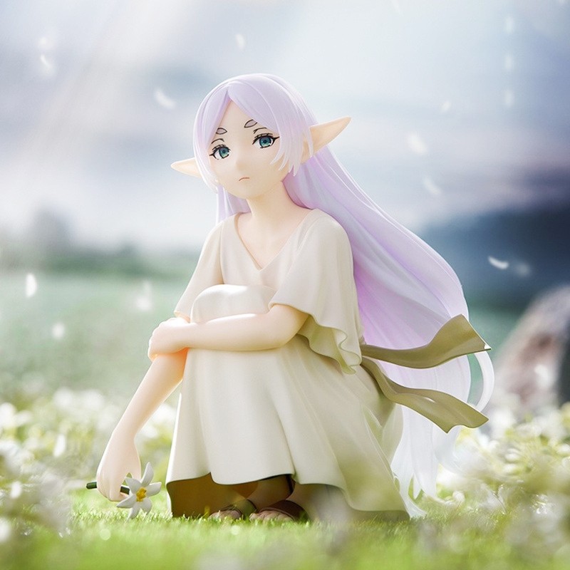 10ซม.อะนิเมะรูปFrieren Squatท่าทางกระโปรงสีขาวAction Figures Frierenตุ๊กตาPVCของเล่นคอลเลกชันรูปปั้น