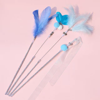 ของเล่นสำหรับแมว แท่งเล่นสำหรับแมว ขนนกตกลงมา แท่งล่อสำหรับแมว (พร้อมส่ง) CW63