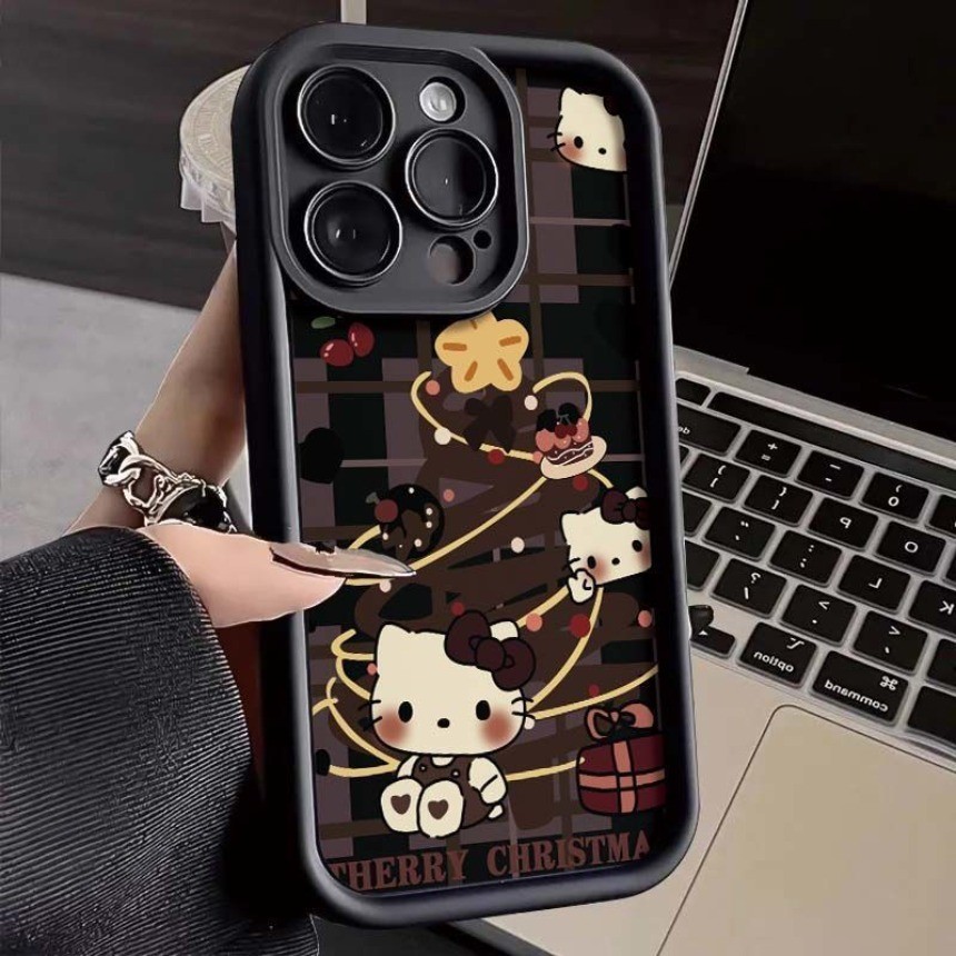 ต้นคริสต์มาส Hello Kitty รูปแบบสําหรับ Samsung Galaxy S25 Plus S25 Ultra A06 A16 A50 A50S A30S M12 M